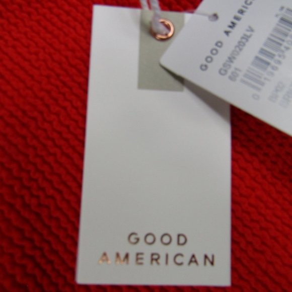 Good American Always Fits Mini Skirt In Bright Poppy Red Stretchy - Picture 5 of 11
